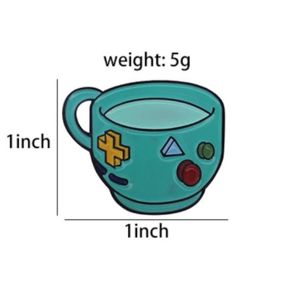 Game Controller Coffee Tea Cup Pin Brooch - Picture 2 of 3